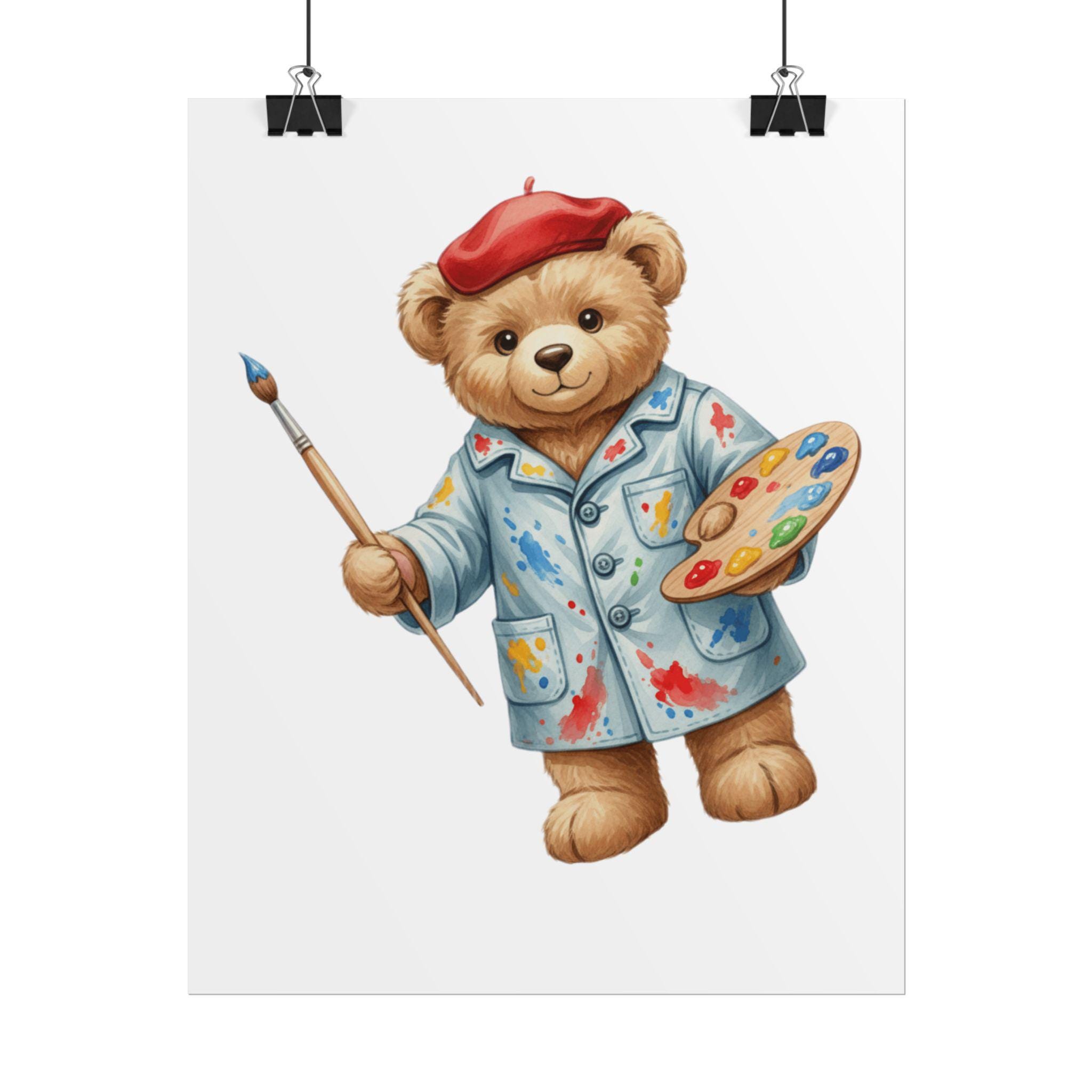 Watercolor Teddy Bear Clipart, Luxury Fashion PNG Bundle (Digital Download) - Image 5