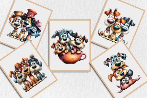 Whimsical Dog Clipart – Funny Puppy PNG Illustrations (Digital Download) - Image 12