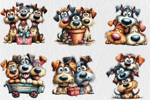 Whimsical Dog Clipart – Funny Puppy PNG Illustrations (Digital Download) - Image 11