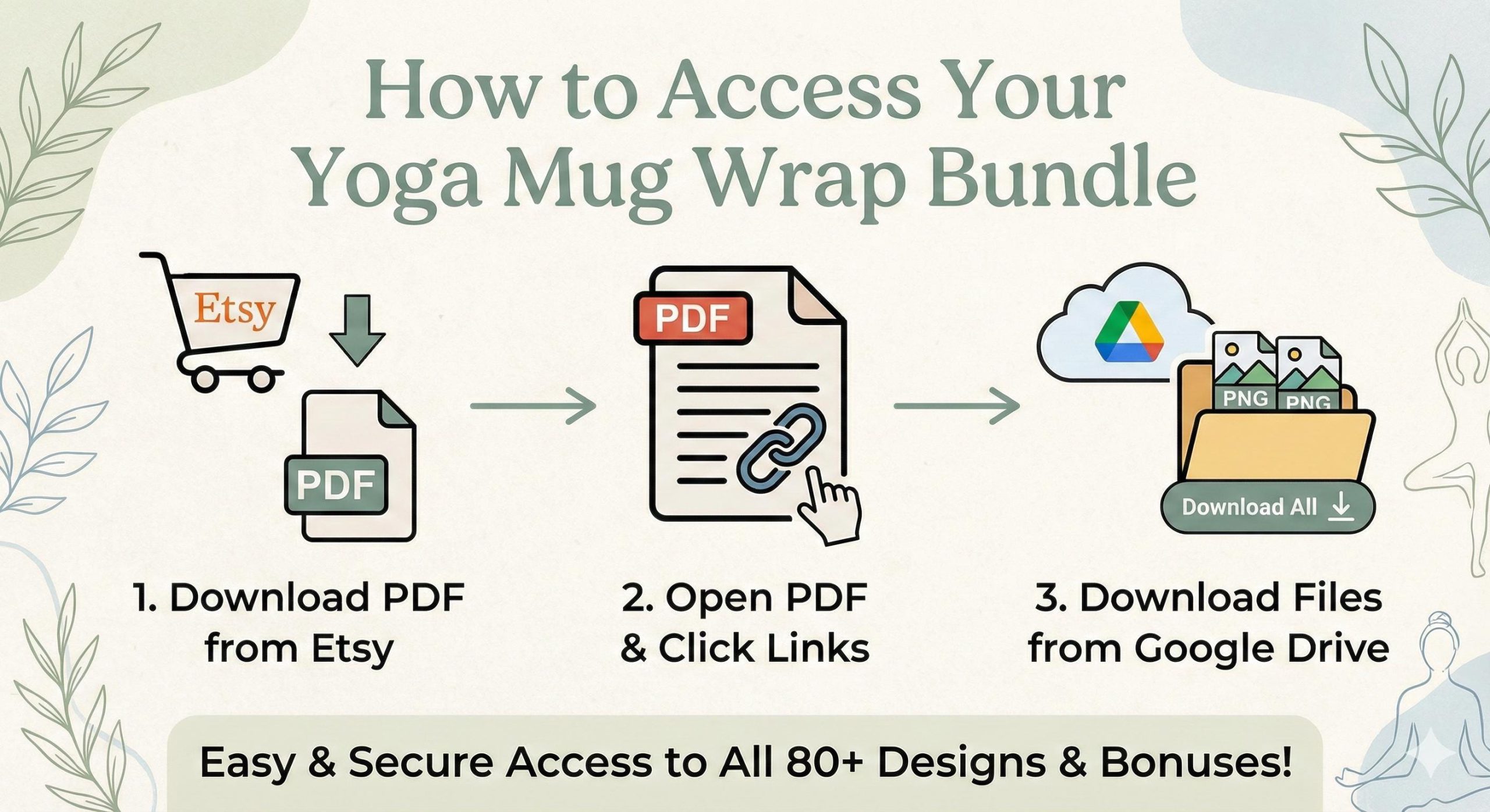 Yoga Mug Wrap Sublimation Designs | 80+ PNG Bundle (Digital Download) - Image 14