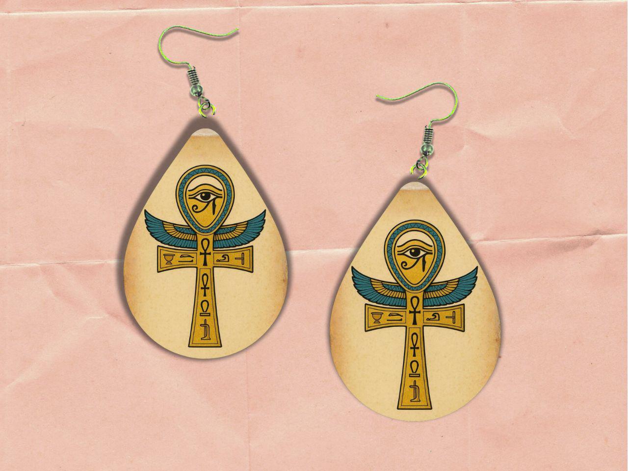 Ancient Egyptian Teardrop Earrings SVG | 36 Ankh Designs, Laser Cut & Print (Digital Download) - Image 5