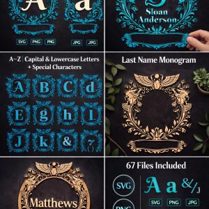 Pharaonic Alphabet SVG | Ancient Egypt Monogram, Laser Cut File (Digital Download)