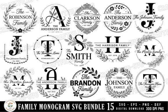Family Monogram SVG Bundle | Last Name | 15 Custom Name Designs (Digital Download) - Image 4