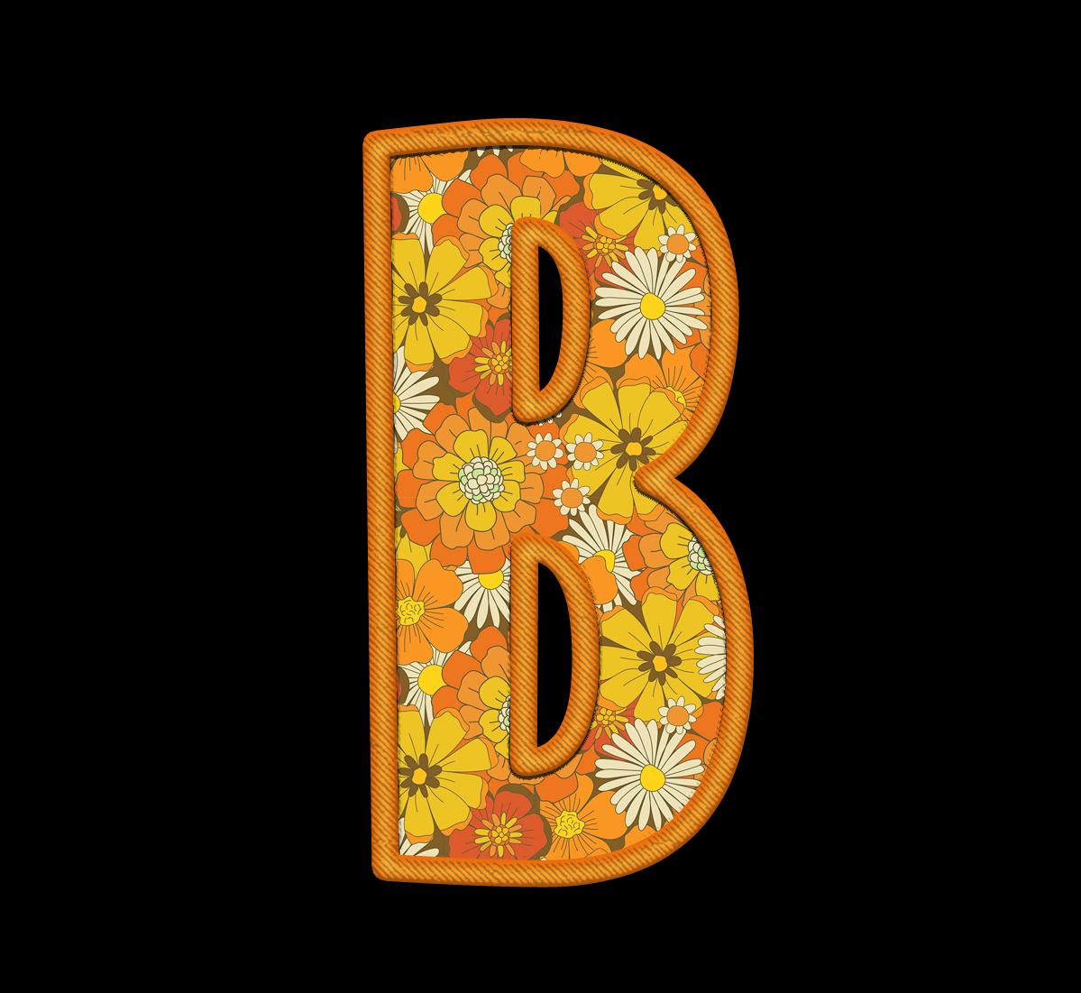 Spring Orange Floral Alphabet PNG Clipart, Retro Embroidery Letters (Digital Download) - Image 5
