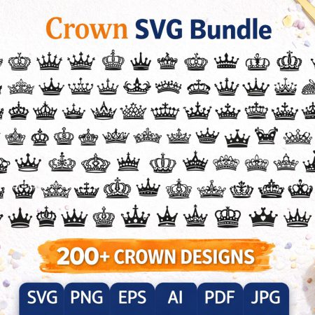 Royal Crown Tiara SVG Bundle, 200+ Designs for Cricut (Digital Download)