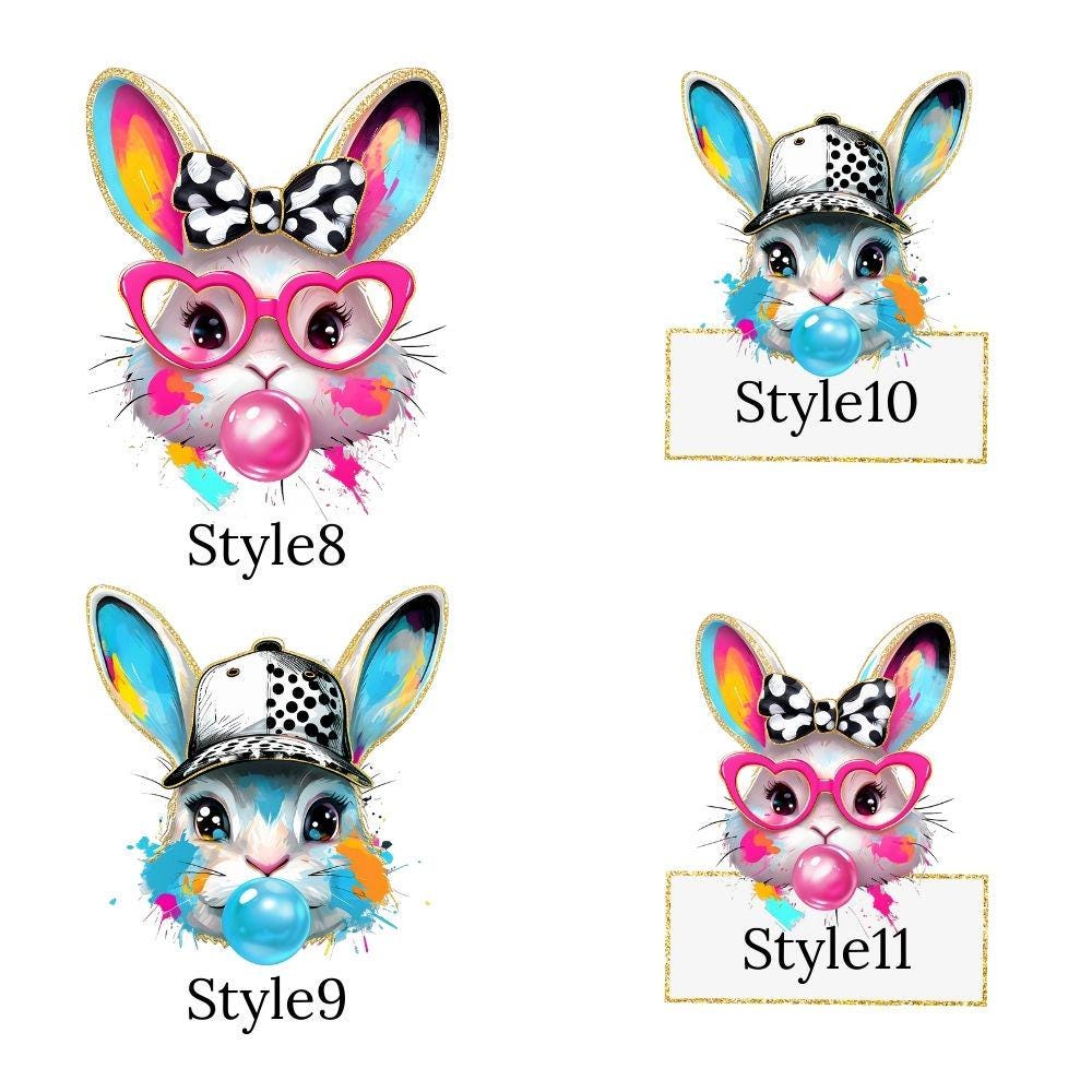 Easter Bunny Name PNG Bundle, 15 Styles, Kids Easter Sublimation Designs - Image 4