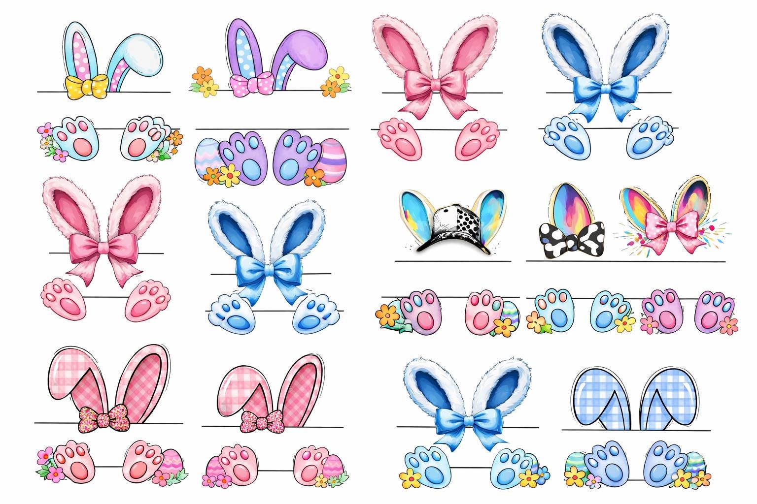 Easter Bunny Name PNG Bundle, 15 Styles, Kids Easter Sublimation Designs - Image 8