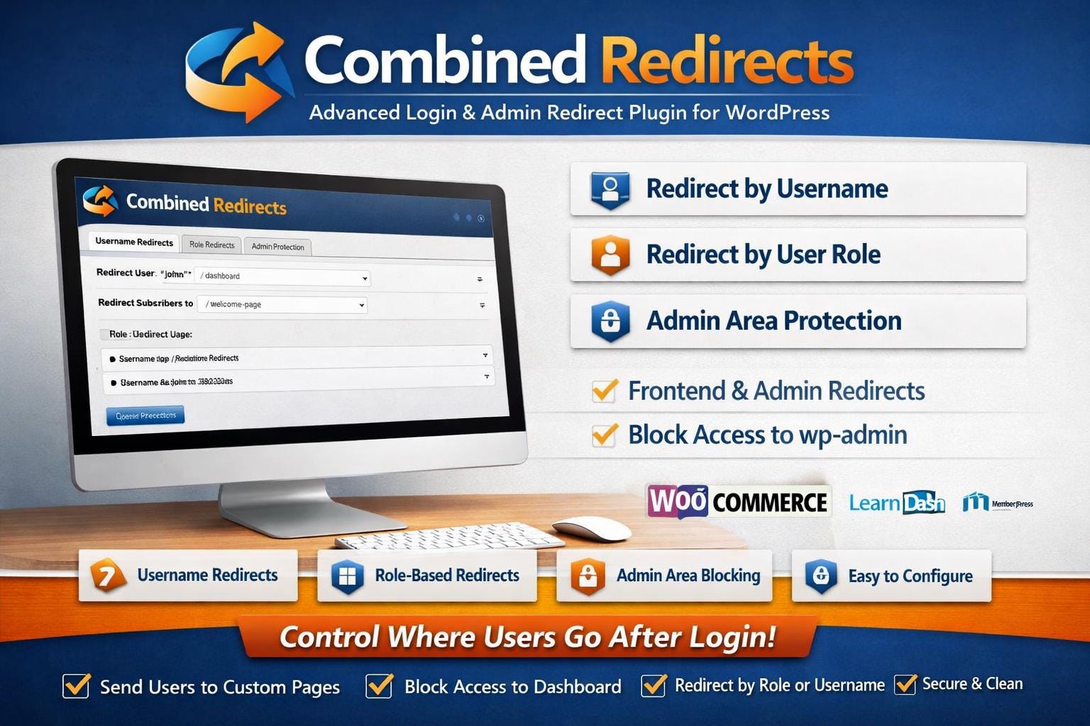 Combined Redirects – Advanced Login & Admin Redirect Plugin for WordPress - Image 2
