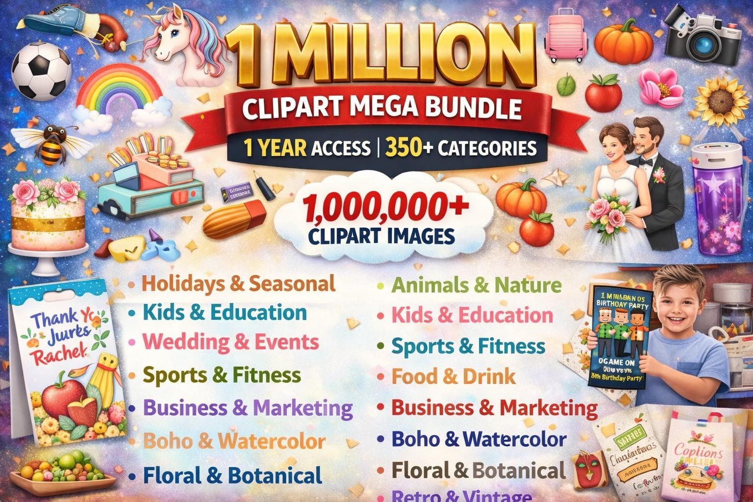 1 Million Clipart Bundle – 1 Year Access – 350+ Categories – Commercial Use Included – Instant Digital Download - Image 4