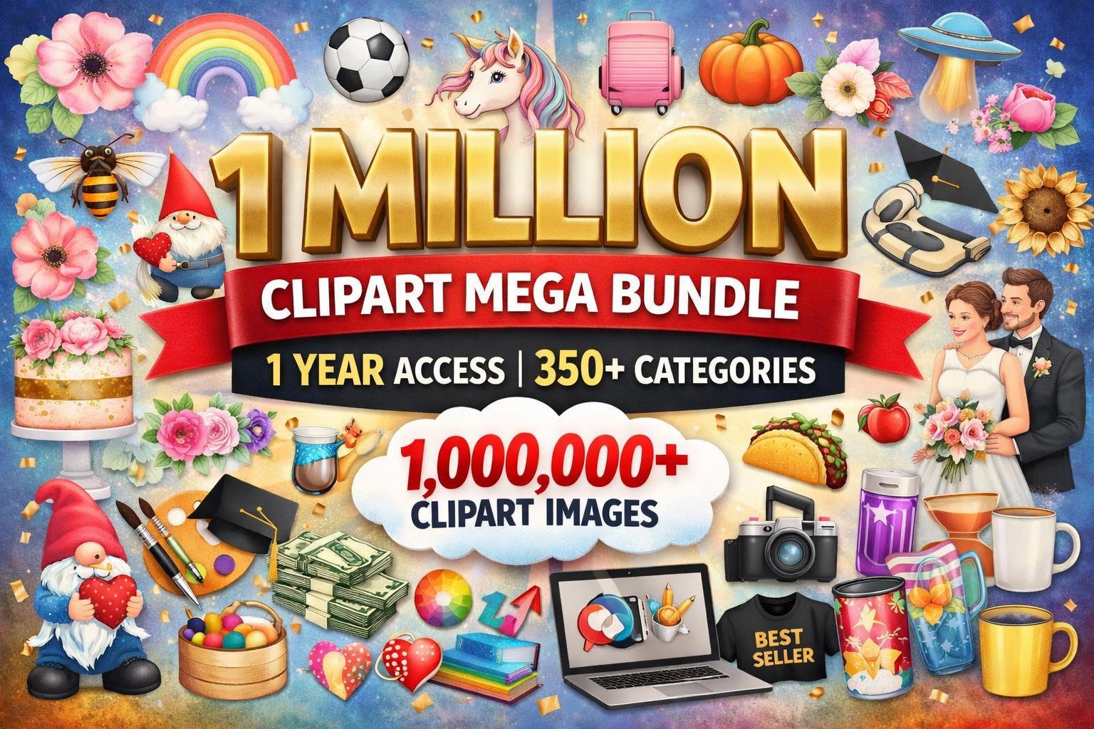 1 Million Clipart Bundle – 1 Year Access – 350+ Categories – Commercial Use Included – Instant Digital Download - Image 2