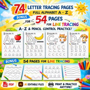 ABC Letter Tracing Book | Full Alphabet A-Z Handwriting Practice (AI Template)
