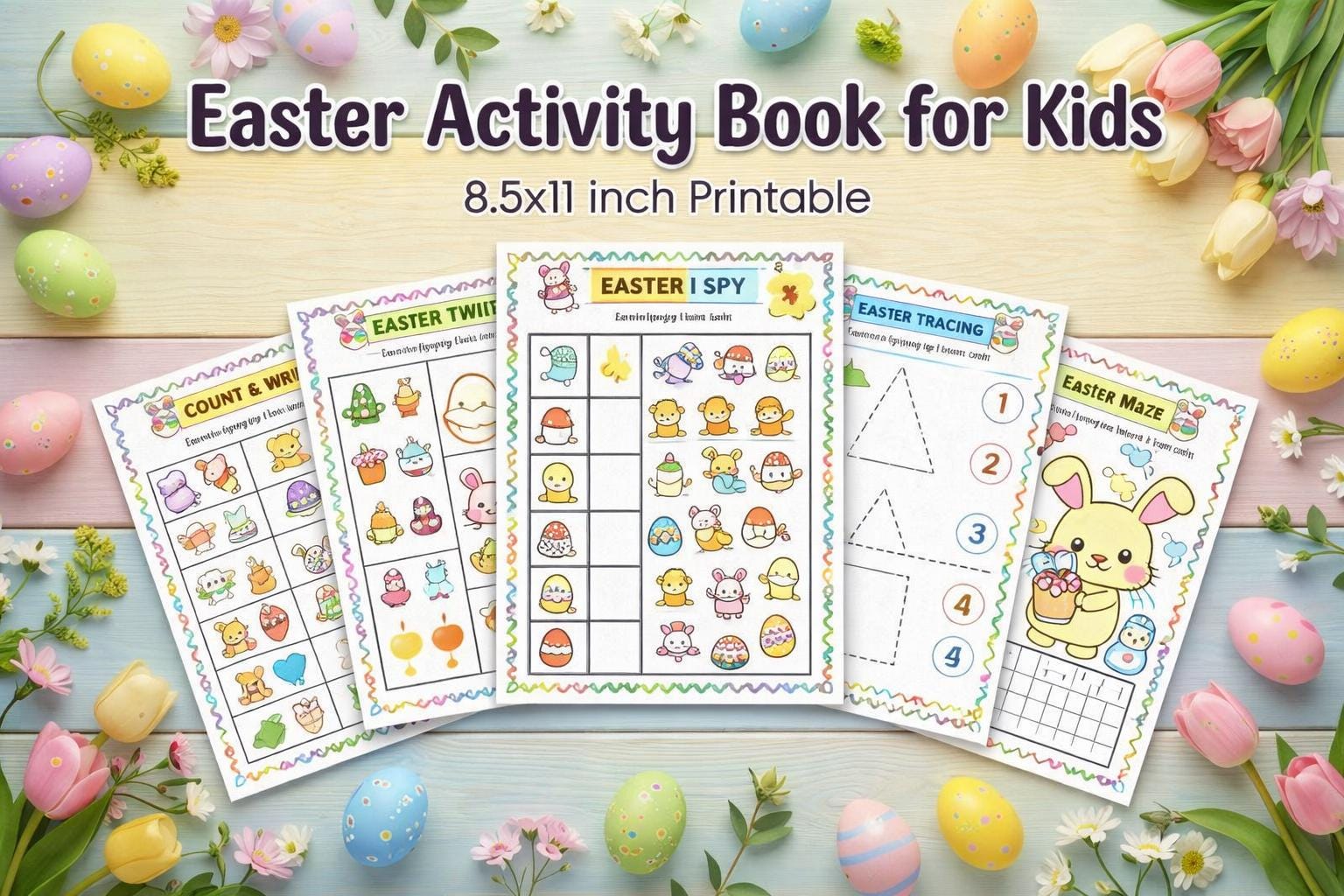 Easter Activity Book for Kids | 150 Printable Pages (Digital Download) - Image 3