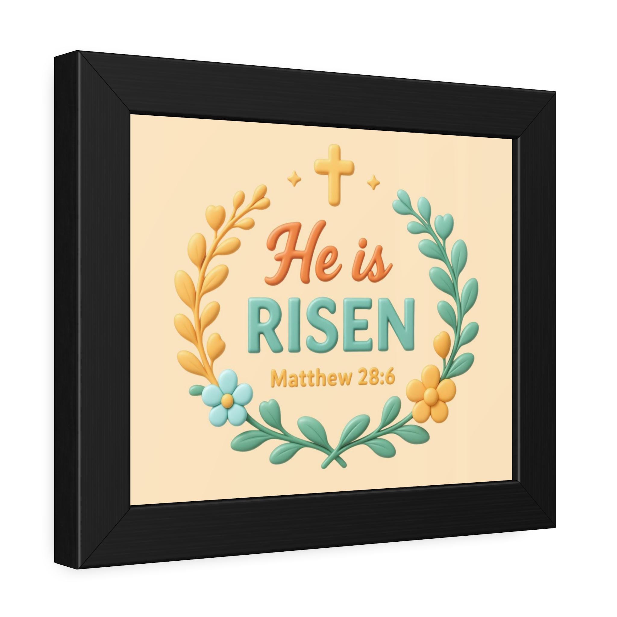 Christian Easter PNG Bundle, He Is Risen Floral Wreath Matthew 28:6 (Digital Download) - Image 3