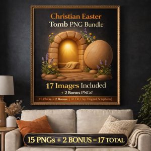 Christian Easter Tomb PNG | Jesus Resurrection Art, Empty Tomb Clipart (Digital Download)