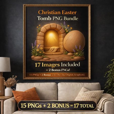 Christian Easter Tomb PNG | Jesus Resurrection Art, Empty Tomb Clipart (Digital Download)