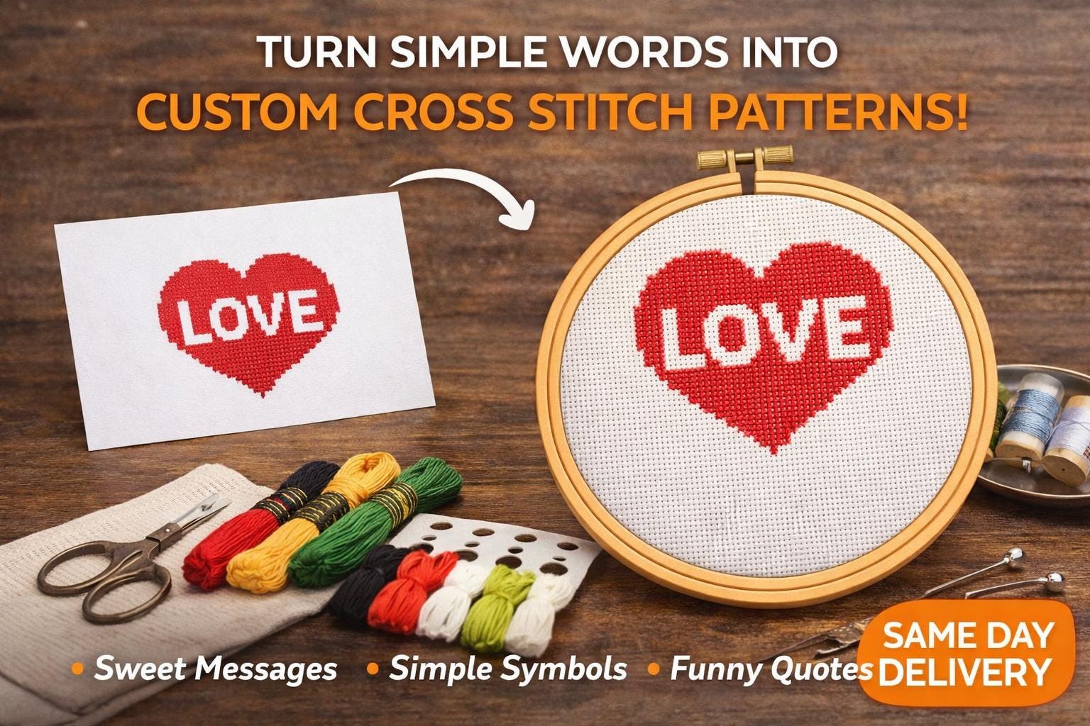 Custom Cross Stitch Pattern – Photo Realistic PDF (Same Day Delivery)