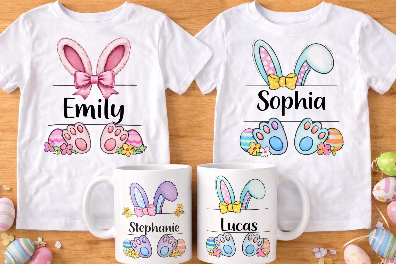 Easter Bunny Name PNG Bundle, 15 Styles, Kids Easter Sublimation Designs - Image 9