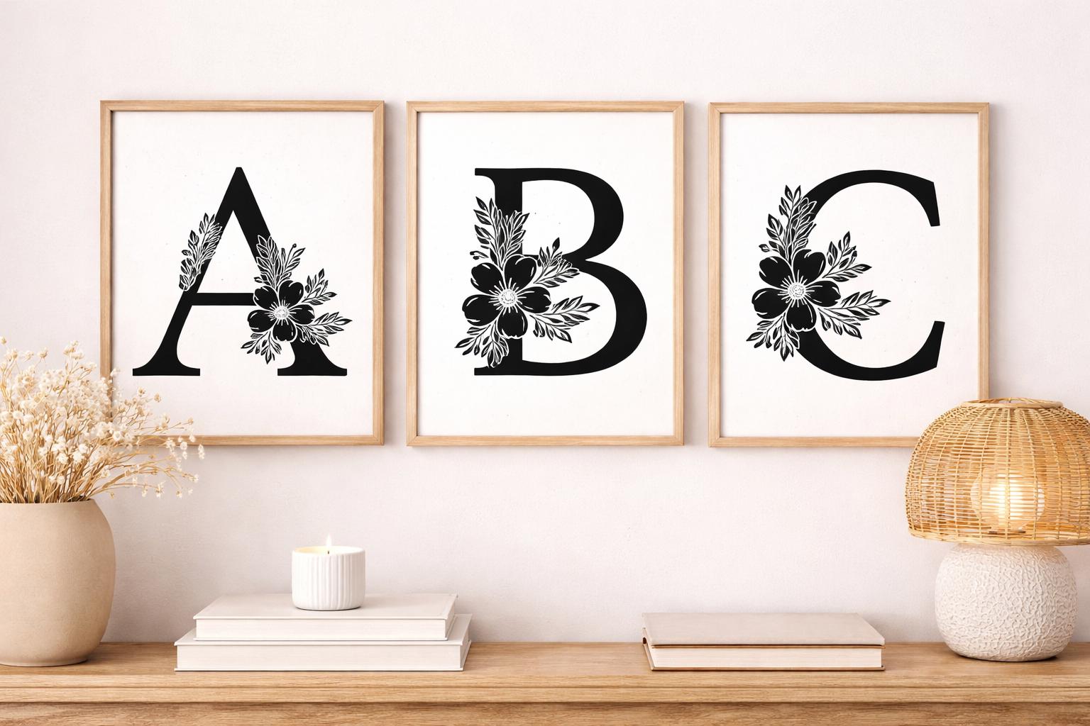 Floral Alphabet Hand Embroidery Pattern set | Monogram A-Z Letters (Digital Download) - Image 10