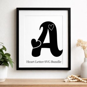 Heart Letter SVG Bundle, Romantic Alphabet Monogram, Cricut Cut Files (Digital Download)