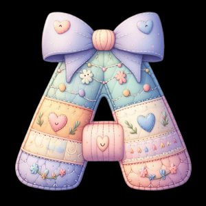 Easter Faux Yarn Alphabet PNG | 36 Pastel Patchwork Letters Clipart (Digital Download)