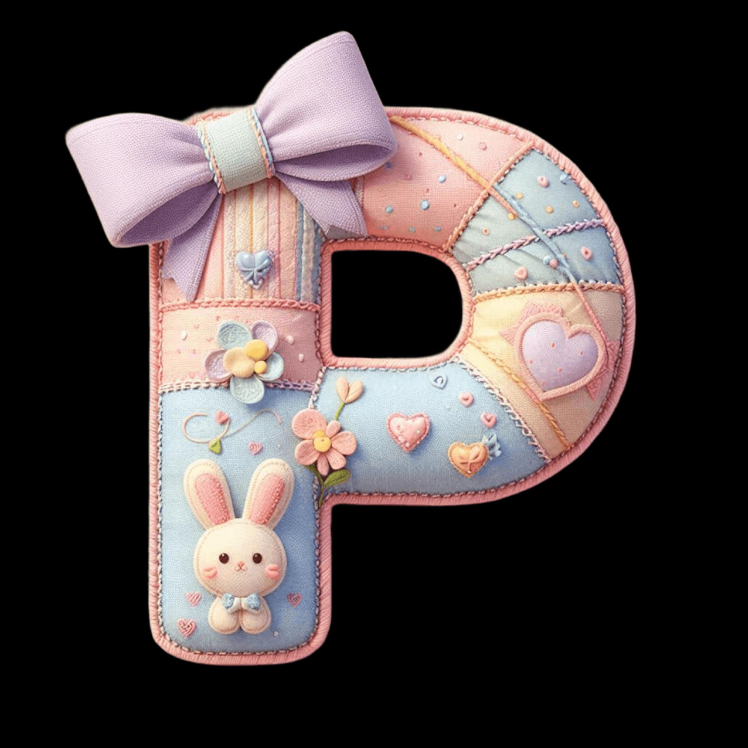 Easter Faux Yarn Alphabet PNG | 36 Pastel Patchwork Letters Clipart (Digital Download) - Image 5