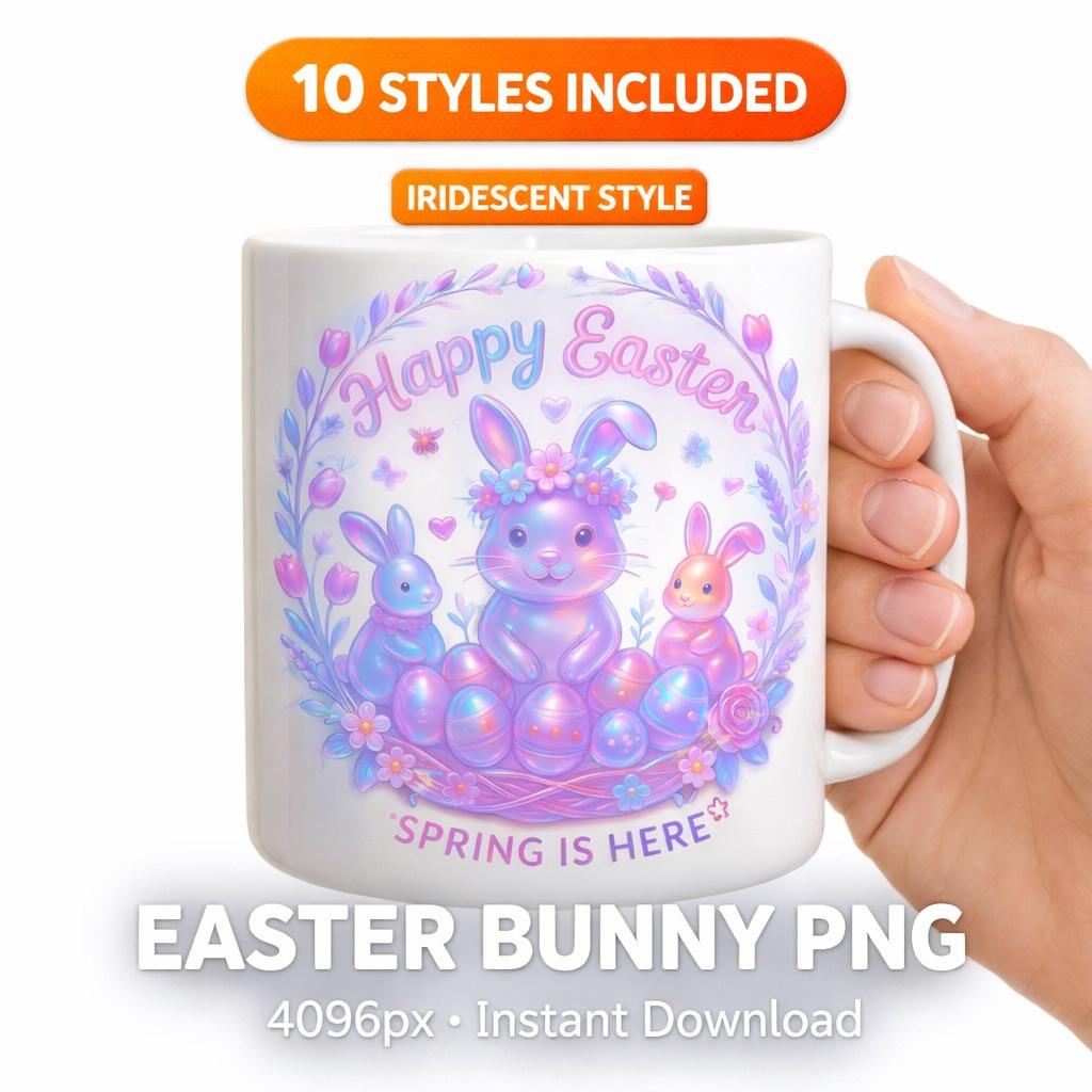 Easter Bunny PNG Bundle | T Shirt Design | Faux Yarn and 9 other Styles (Digital Download) - Image 9