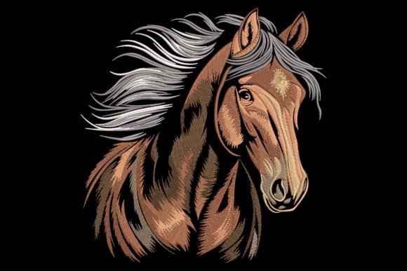 Majestic Horse Embroidery Design | Detailed Horse Head Machine File | 5 sizes (Digital Download) - Image 3