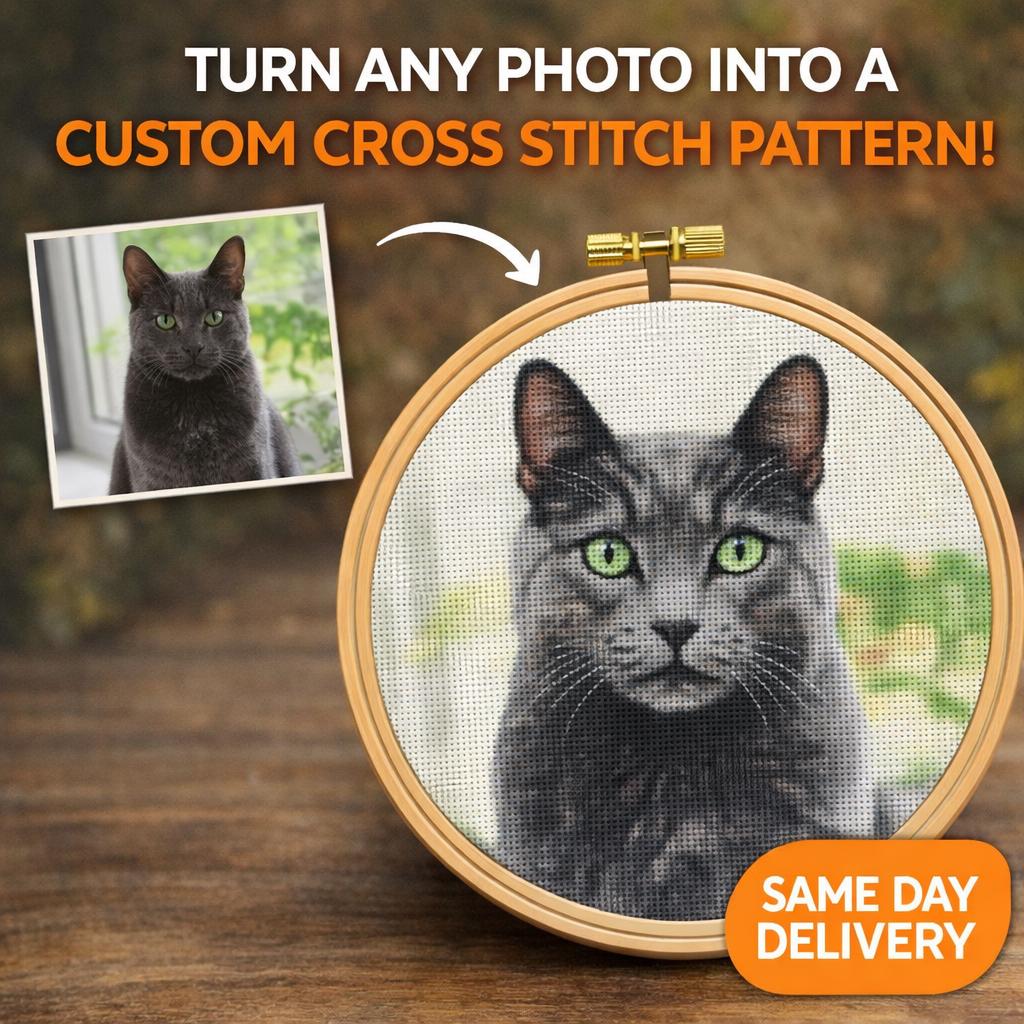Custom Cross Stitch Pattern – Photo Realistic PDF (Same Day Delivery) - Image 4