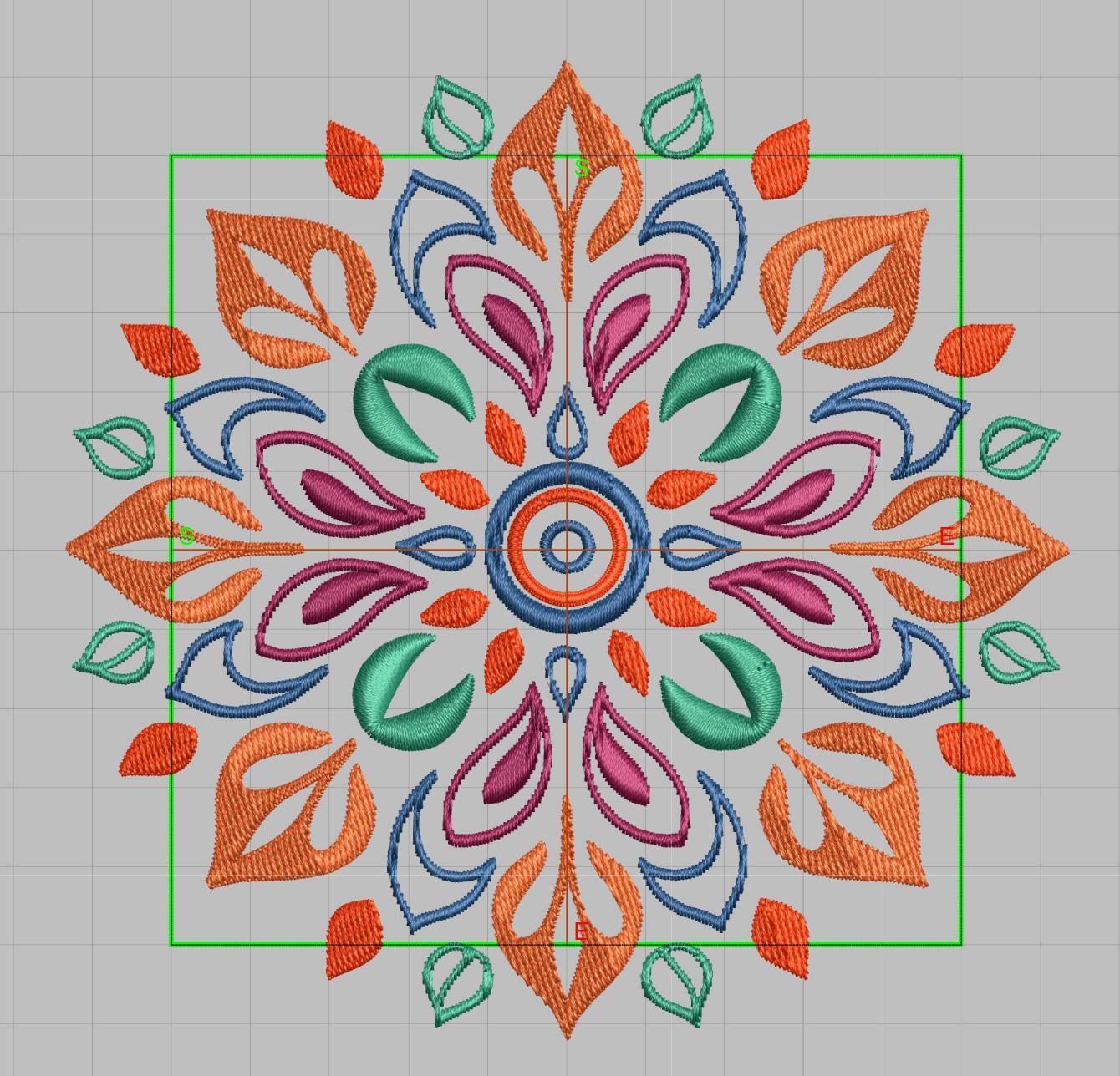 Colorful Floral Mandala Embroidery Design | 3 Sizes | 5 , 8 , 15 Inch | Machine Embroidery Pattern - Image 4