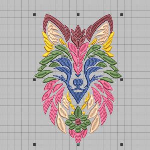 Floral Fox Embroidery Design | Woodland Boho Animal Machine Files (5x7, 8x12)