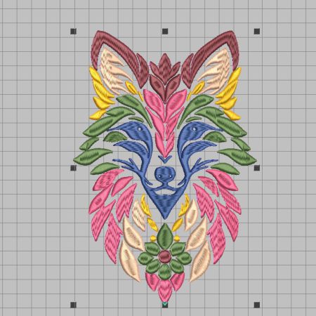 Floral Fox Embroidery Design | Woodland Boho Animal Machine Files (5x7, 8x12)