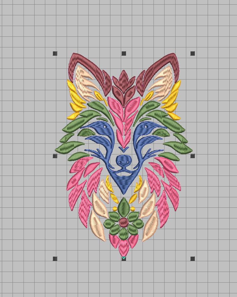 Floral Fox Embroidery Design | Woodland Boho Animal Machine Files (5x7, 8x12)