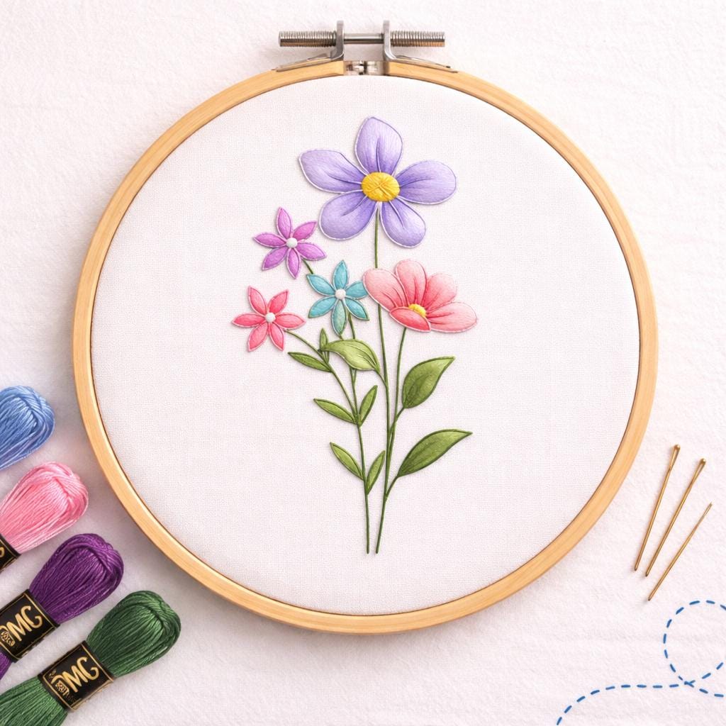 35 Unique Floral Embroidery Patterns | Hand Embroidery PDF Bundle (Instant Download) - Image 7