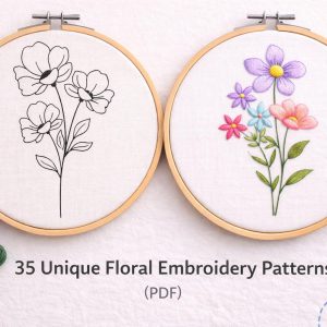 35 Unique Floral Embroidery Patterns | Hand Embroidery PDF Bundle (Instant Download)