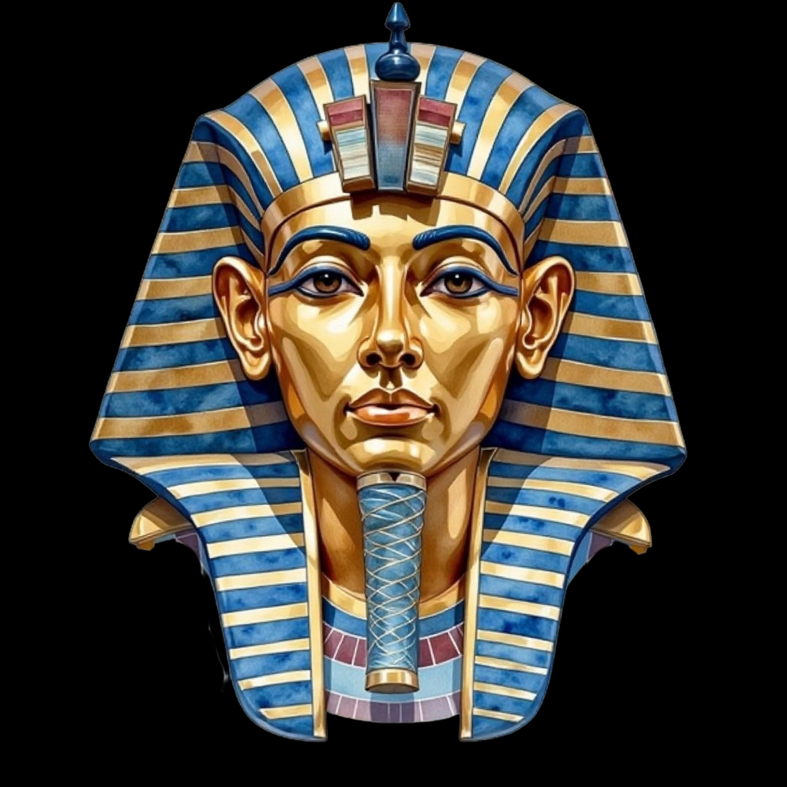 Pharaoh Tutankhamun Mask Ancient Egypt Wall Art Bundle – Hieroglyphs Decor Designs (15 PNG Files)