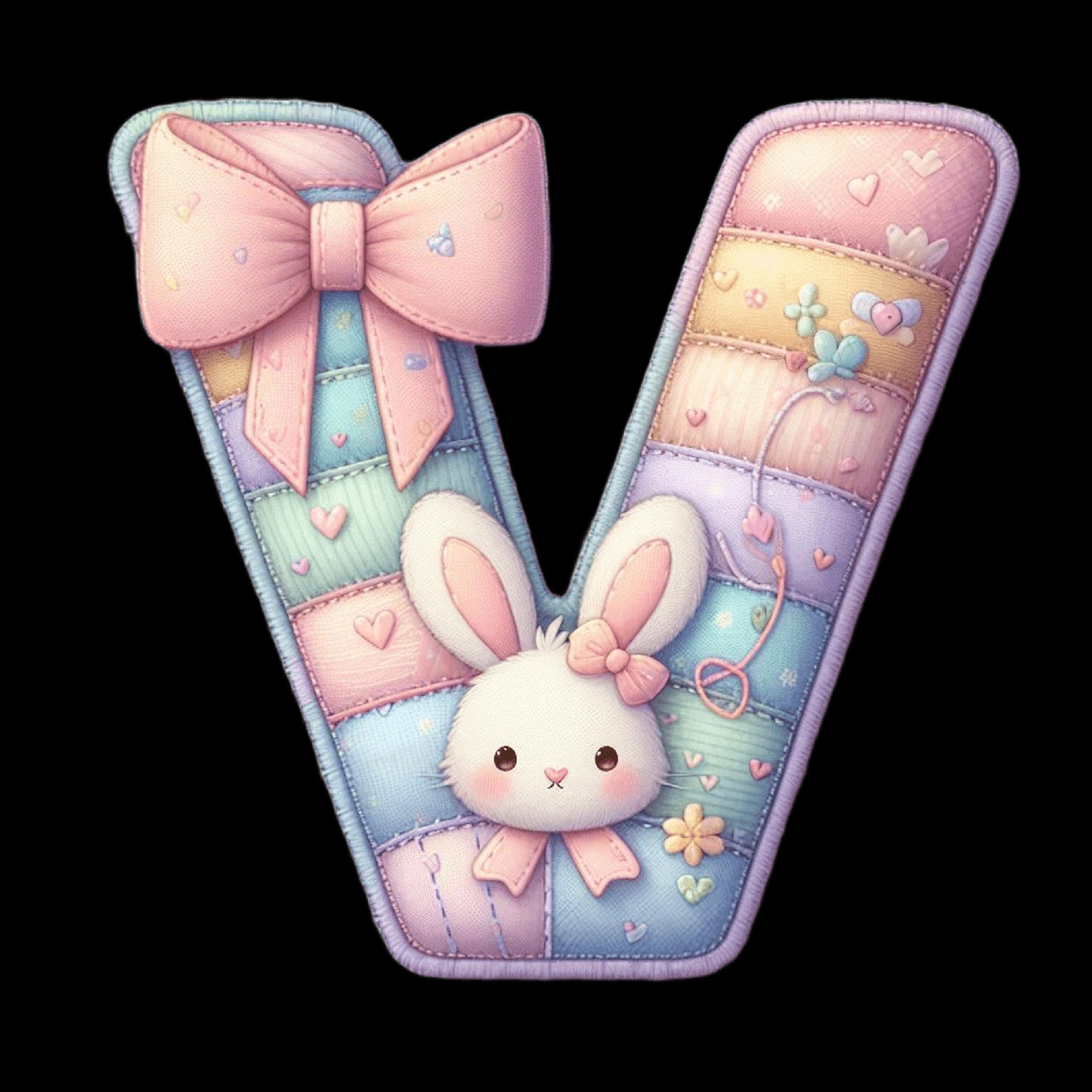 Easter Faux Yarn Alphabet PNG | 36 Pastel Patchwork Letters Clipart (Digital Download) - Image 6