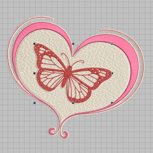 Romantic Butterfly Heart Embroidery machine files Design (Digital Download) – 4 Sizes - Digital download