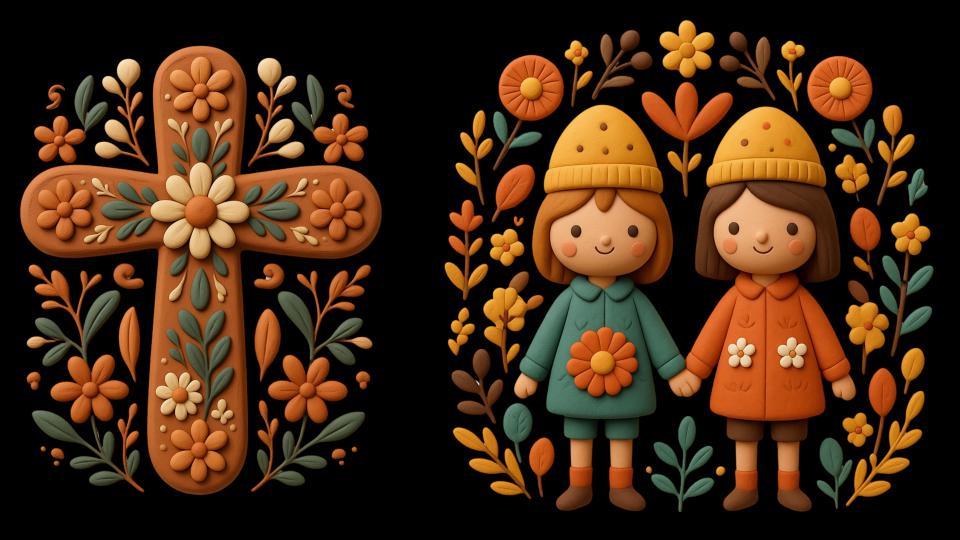 Scandinavian Spring Samsung Frame TV Art | 3D Clay Floral folk Illustration (4K Digital Download) - Image 4