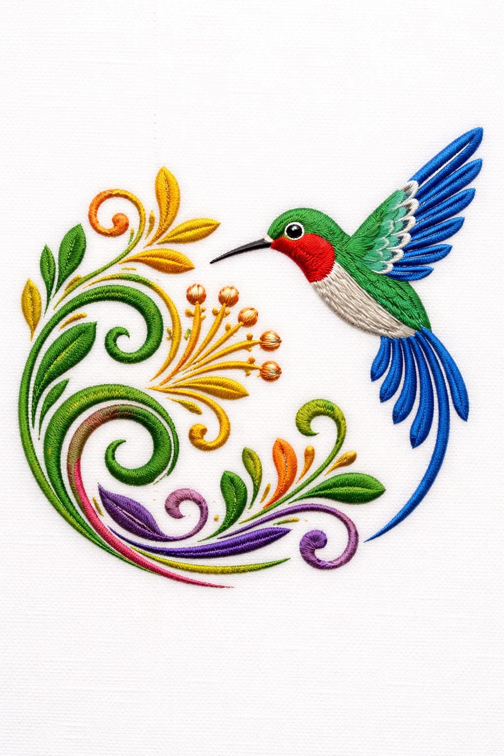 Floral Hummingbird Embroidery Pattern Bundle – 3 Beginner Designs | Color Guide & Stitch Tutorial (Digital Download) - Image 6