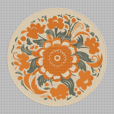 Large Floral Mandala Embroidery Design, Round Flower Machine File (4-14 Inch) | Digital Download
