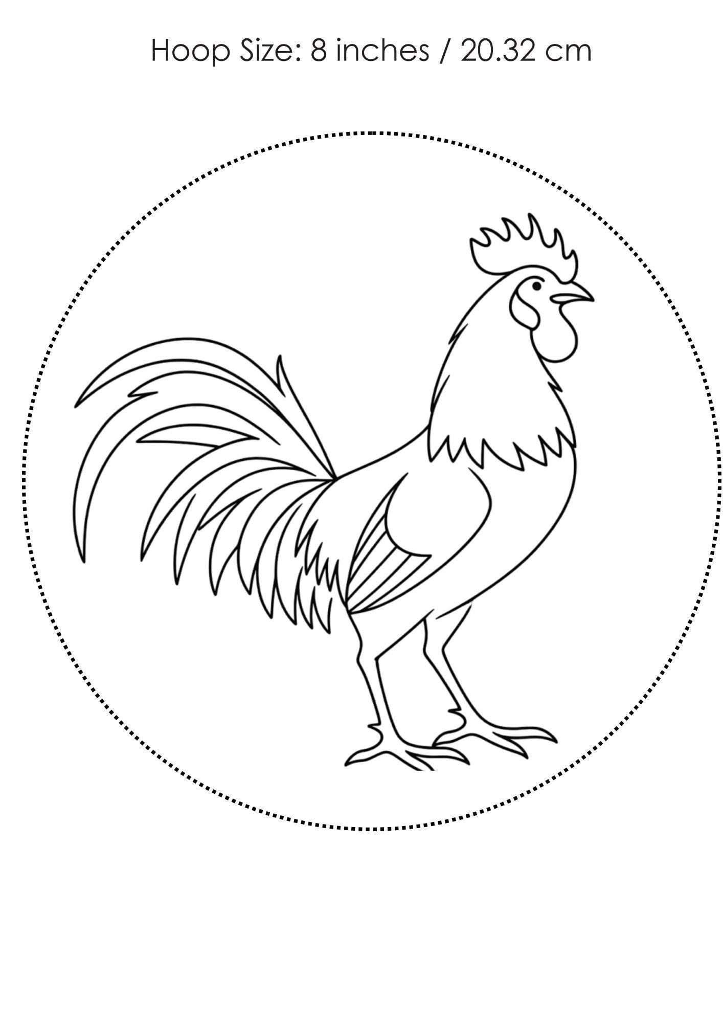 Rooster Stick and Stitch Hand Embroidery Pattern Bundle, 7 Chicken Designs (PDF Download) - Image 5