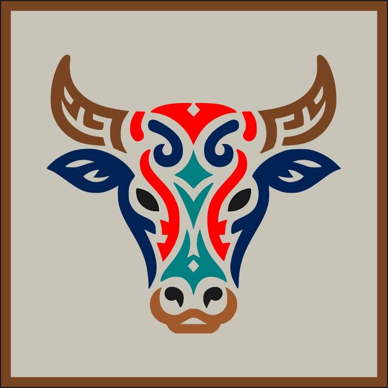 Bull Head Barn Quilt SVG, Farmhouse Laser Cut Pattern, Western Wall Art (Digital Download) - Image 2