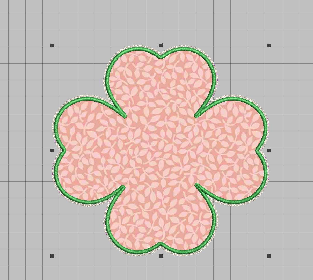 6 Petal Flower Applique Embroidery Design | Multi Size Machine Files | Fabric Fill (Digital Download) - Image 3
