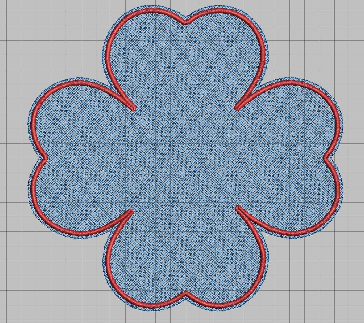 6 Petal Flower Applique Embroidery Design | Multi Size Machine Files | Fabric Fill (Digital Download) - Image 2
