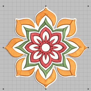 Mandala Floral Embroidery Patch Design, Applique Iron On Style (Digital Download)