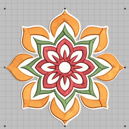 Mandala Floral Embroidery Patch Design, Applique Iron On Style (Digital Download)