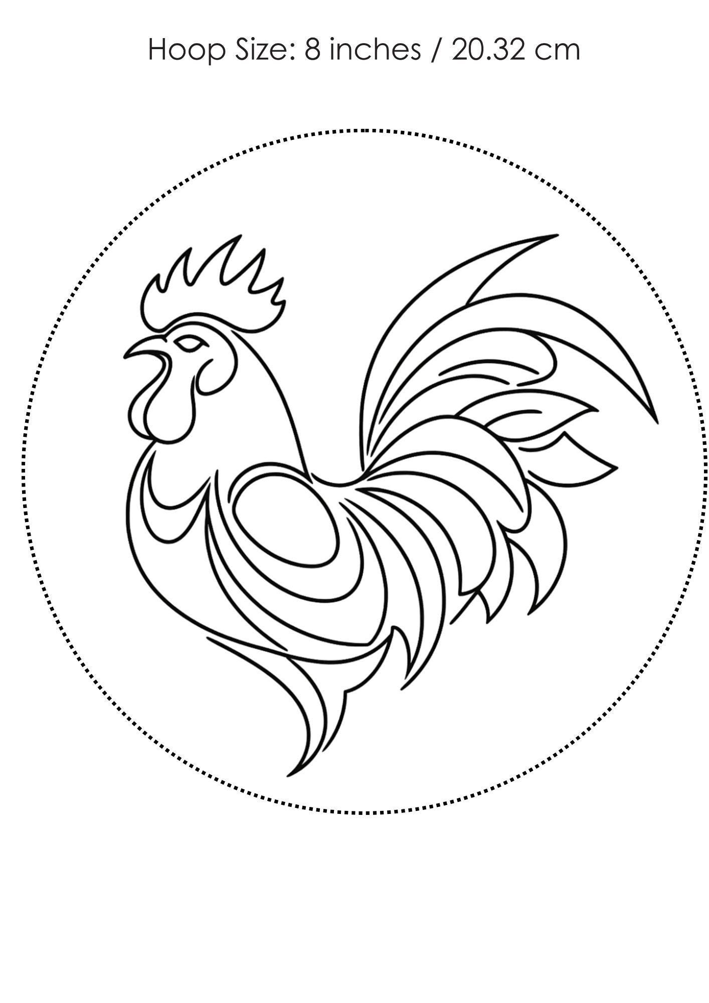 Rooster Stick and Stitch Hand Embroidery Pattern Bundle, 7 Chicken Designs (PDF Download) - Image 4