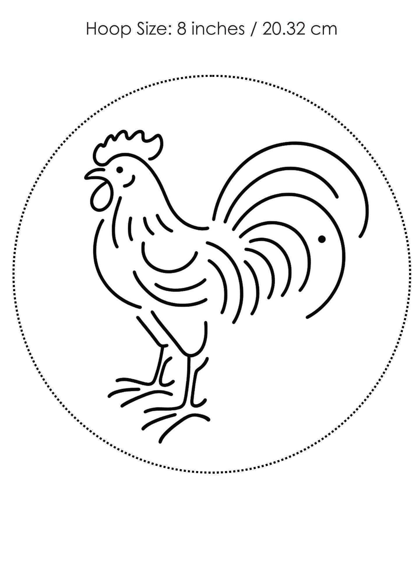 Rooster Stick and Stitch Hand Embroidery Pattern Bundle, 7 Chicken Designs (PDF Download) - Image 7