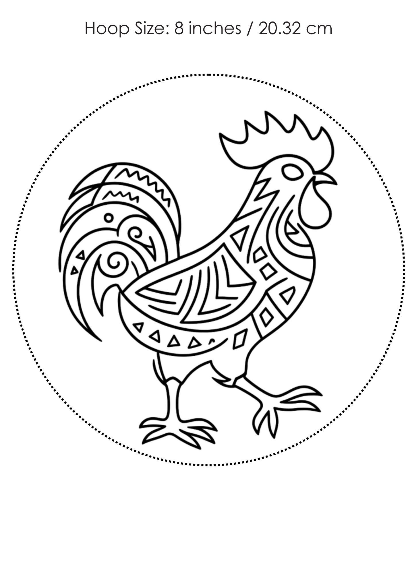 Rooster Stick and Stitch Hand Embroidery Pattern Bundle, 7 Chicken Designs (PDF Download) - Image 8