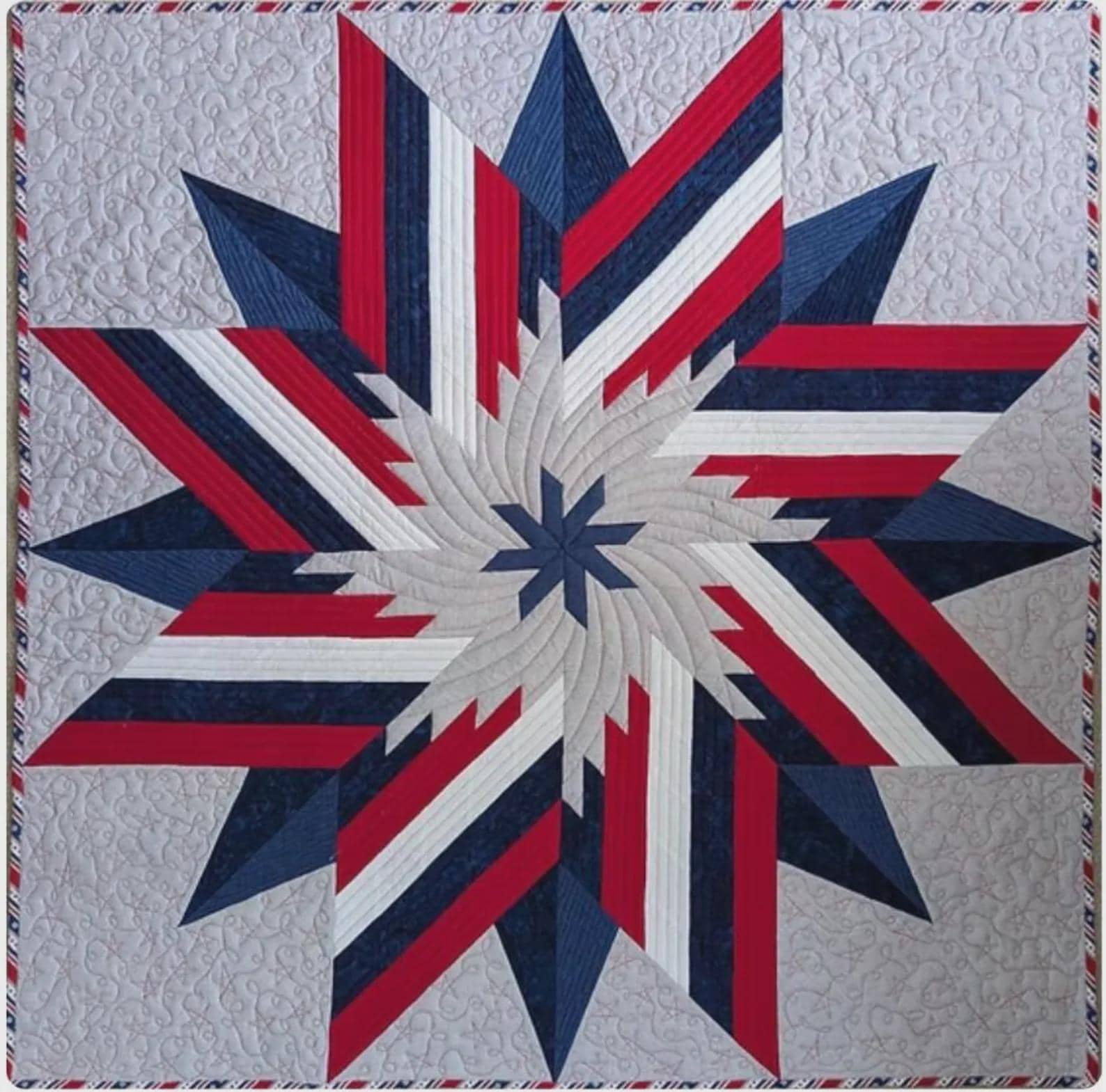Ironbound Compass Quilt Pattern – Liberation Day - Patriotic Red White Blue Star Quilt PDF - Image 7